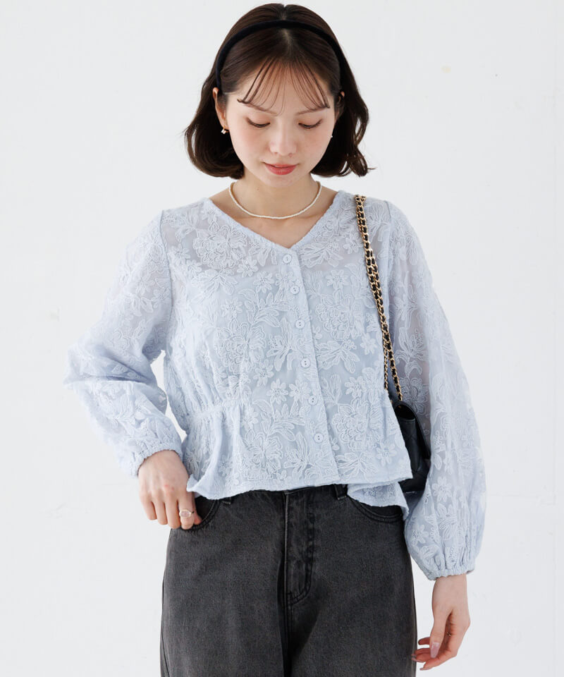 blossom sheer top～ﾌﾞﾛｯｻﾑｼｱｰﾄｯﾌﾟ | flower／フラワー公式通販