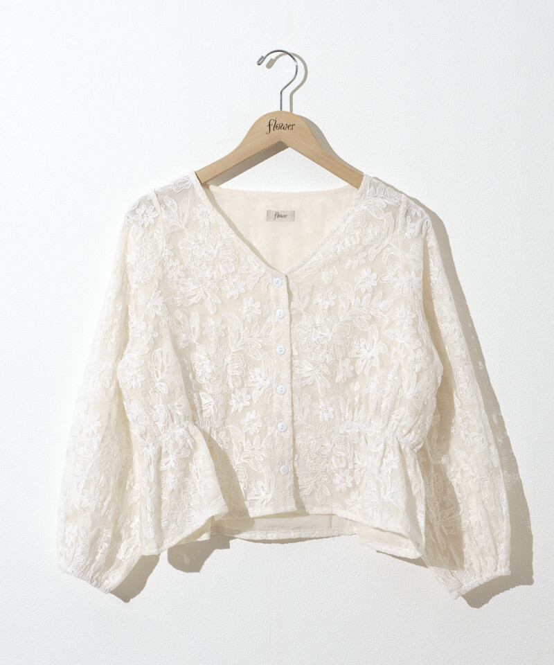 blossom sheer top～ﾌﾞﾛｯｻﾑｼｱｰﾄｯﾌﾟ | flower／フラワー公式通販