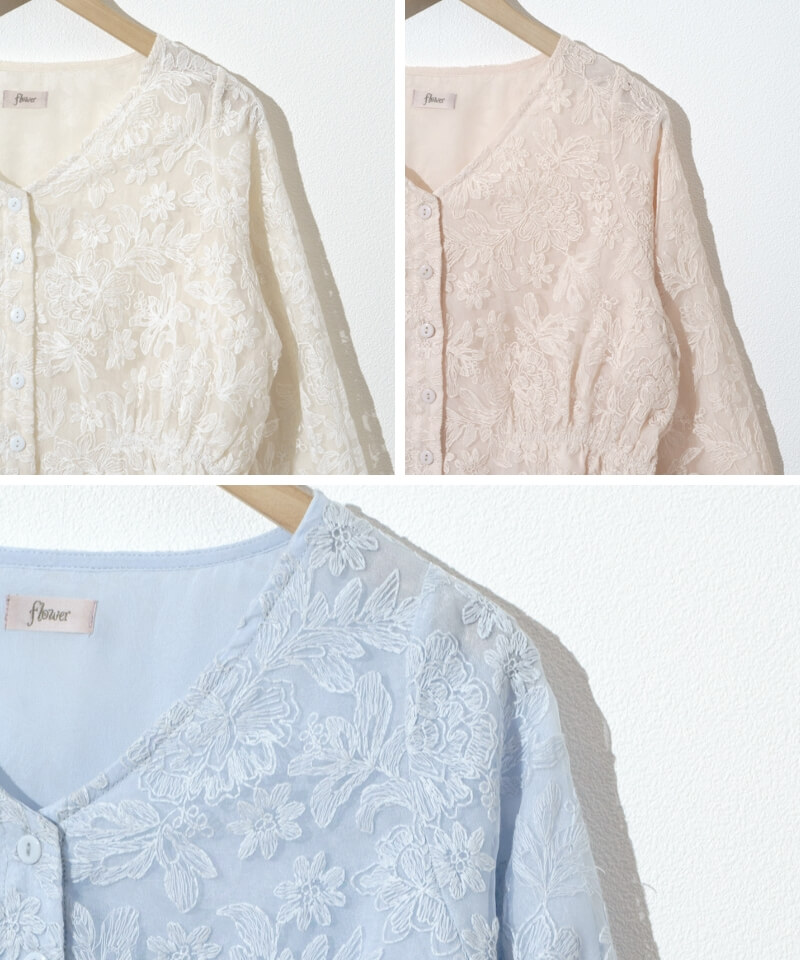 blossom sheer top～ﾌﾞﾛｯｻﾑｼｱｰﾄｯﾌﾟ | flower／フラワー公式通販