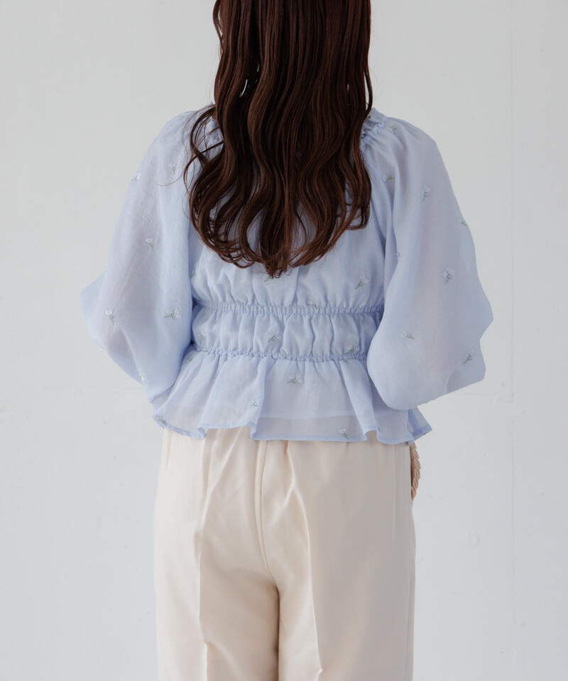 flower シャイニーブルームブラウス shiny flower blouse～ｼｬｲﾆｰﾌﾗﾜｰﾌﾞﾗｳｽ | flower／フラワー公式通販