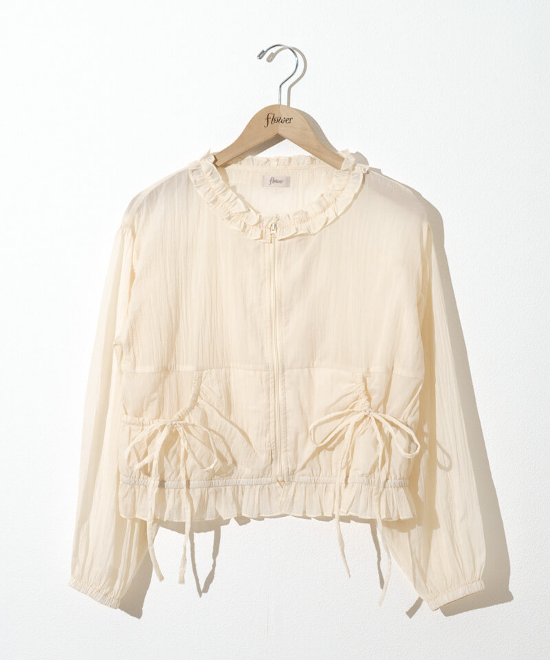 50%OFF】gather pocket jacket～ｷﾞｬｻﾞｰﾎﾟｹｯﾄｼﾞｬｹｯﾄ | flower／フラワー
