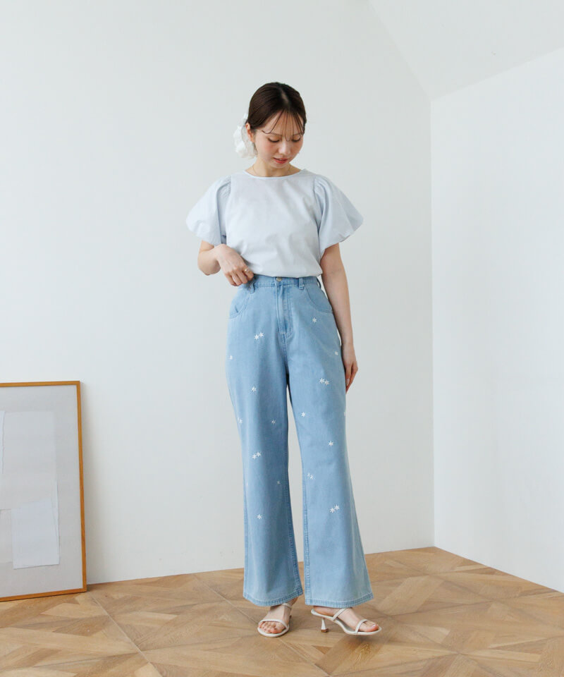 bloom embroidery pants～ﾌﾞﾙｰﾑｴﾝﾌﾞﾛｲﾀﾞﾘｰﾊﾟﾝﾂ | flower／フラワー公式通販
