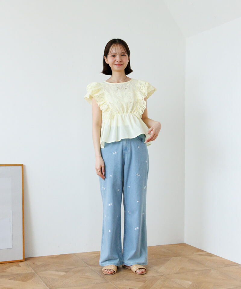 bloom embroidery pants～ﾌﾞﾙｰﾑｴﾝﾌﾞﾛｲﾀﾞﾘｰﾊﾟﾝﾂ | flower／フラワー公式通販