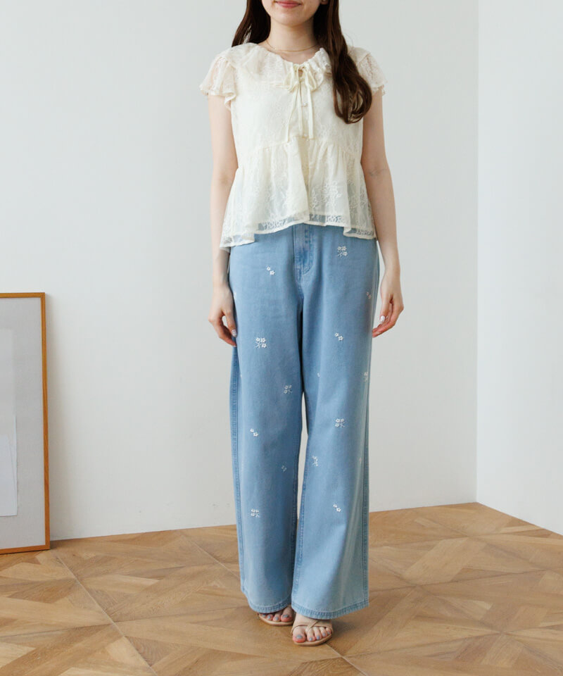 bloom embroidery pants～ﾌﾞﾙｰﾑｴﾝﾌﾞﾛｲﾀﾞﾘｰﾊﾟﾝﾂ | flower／フラワー公式通販