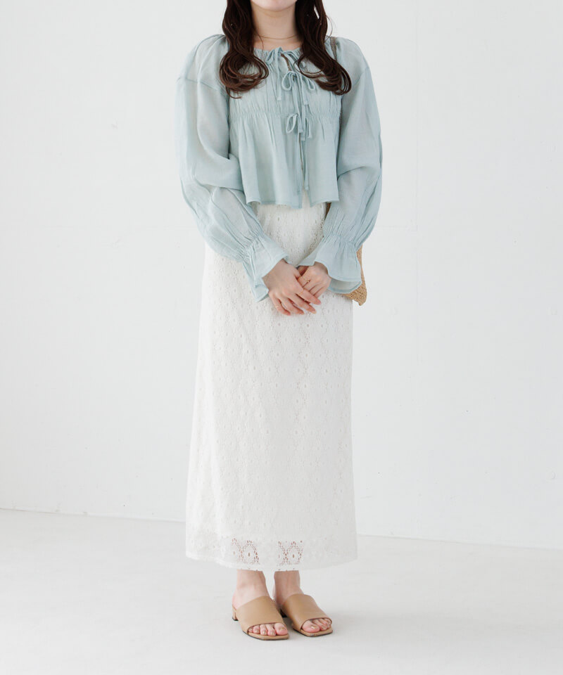 40%OFF】shirring ribbon blouse～ｼｬｰﾘﾝｸﾞﾘﾎﾞﾝﾌﾞﾗｳｽ | flower