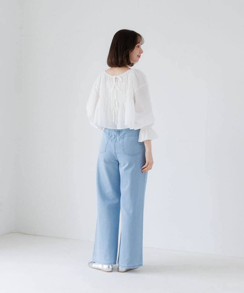 40%OFF】shirring ribbon blouse～ｼｬｰﾘﾝｸﾞﾘﾎﾞﾝﾌﾞﾗｳｽ | flower