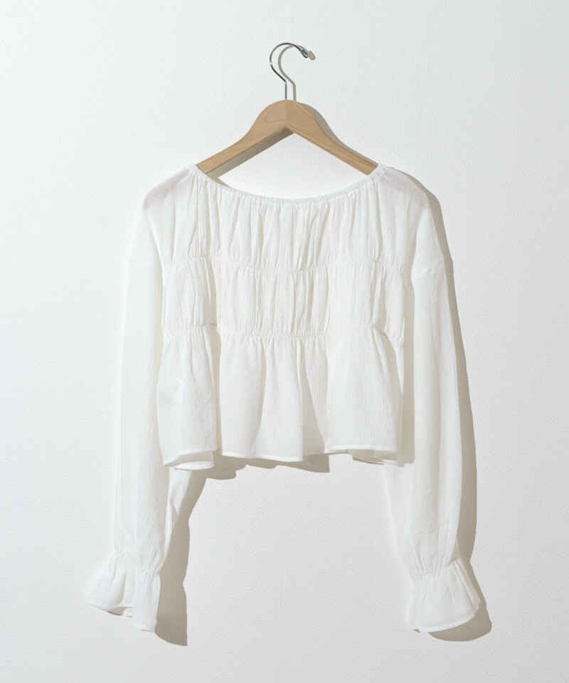 shirring ribbon blouse～ｼｬｰﾘﾝｸﾞﾘﾎﾞﾝﾌﾞﾗｳｽ | flower／フラワー公式通販