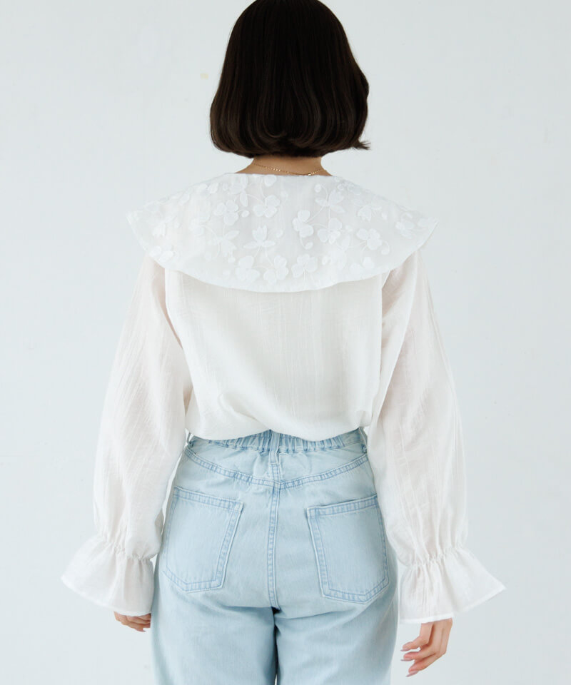 40%OFF】botanical collar blouse～ﾎﾞﾀﾆｶﾙｶﾗｰﾌﾞﾗｳｽ | flower／フラワー
