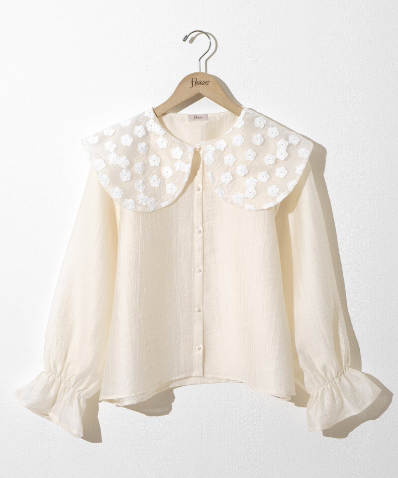 40%OFF】botanical collar blouse～ﾎﾞﾀﾆｶﾙｶﾗｰﾌﾞﾗｳｽ | flower／フラワー