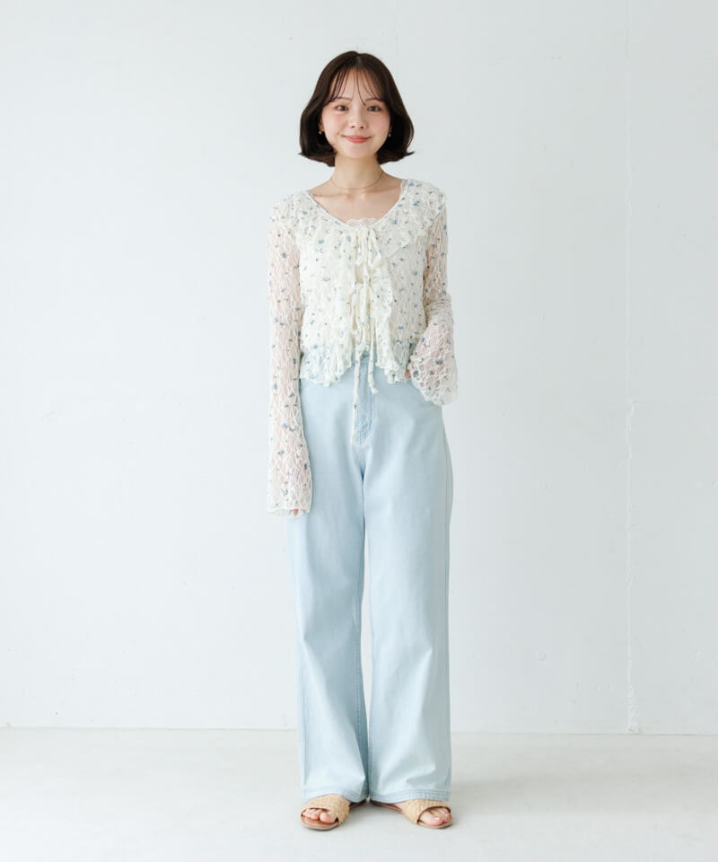 20%OFF】bloom frill cardigan～ﾌﾞﾙｰﾑﾌﾘﾙｶｰﾃﾞｨｶﾞﾝ | flower／フラワー