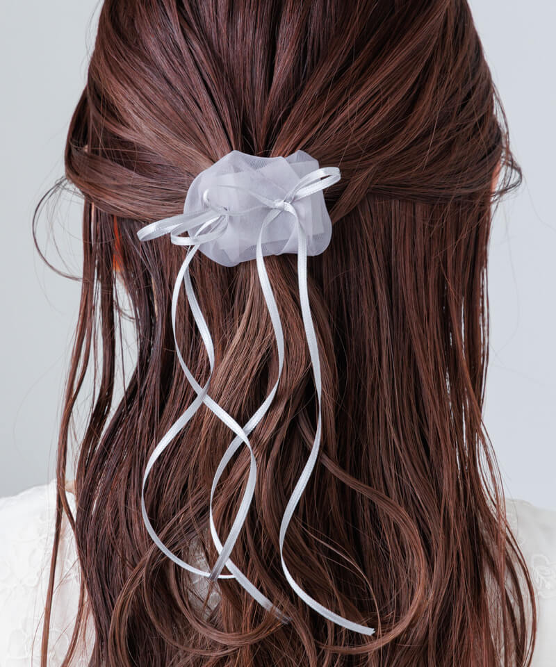 か*お様 ホワイト シフォン リボン 帽子ヘアピン chiffon ribbon pin～ｼﾌｫﾝﾘﾎﾞﾝﾋﾟﾝ | flower／フラワー公式通販