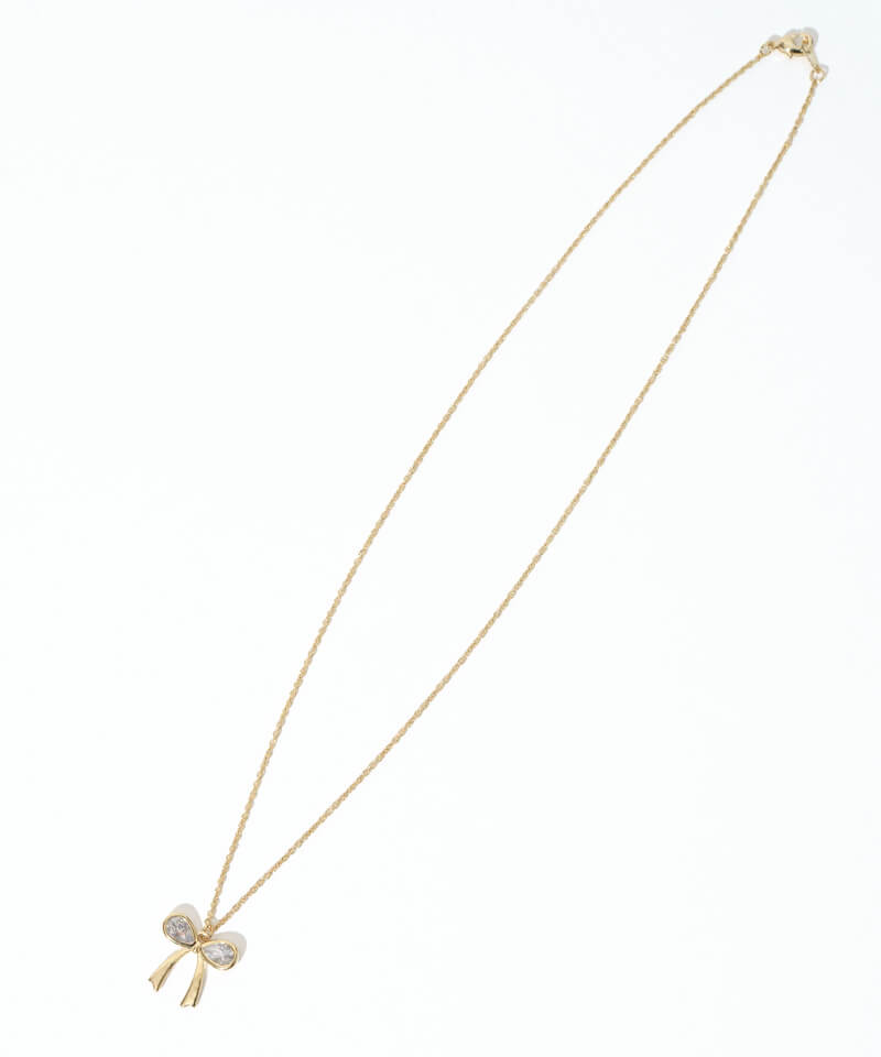 crystal ribbon necklace～ｸﾘｽﾀﾙﾘﾎﾞﾝﾈｯｸﾚｽ | flower／フラワー公式通販