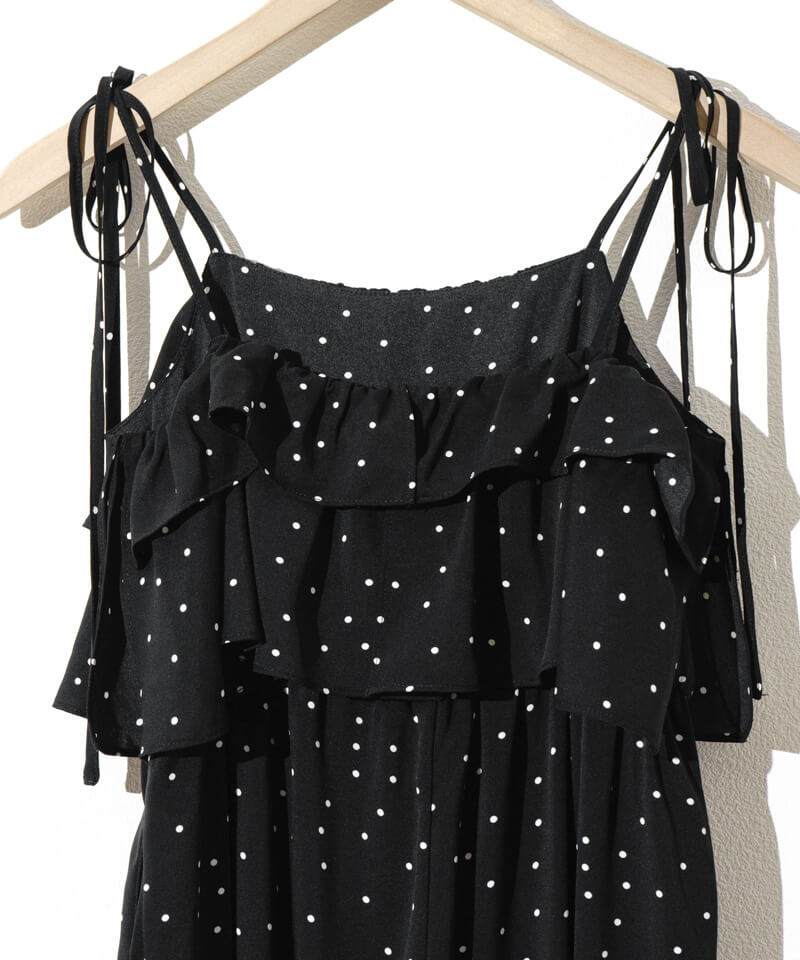 30%OFF】feminine dot rompers～ﾌｪﾐﾆﾝﾄﾞｯﾄﾛﾝﾊﾟｰｽ | flower／フラワー 