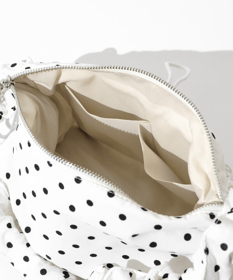 40%OFF】dot shirring bag～ﾄﾞｯﾄｼｬｰﾘﾝｸﾞﾊﾞｯｸﾞ | flower／フラワー公式通販