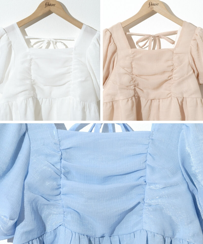 20%OFF】twinkle gather blouse～ﾄｩｲﾝｸﾙｷﾞｬｻﾞｰﾌﾞﾗｳｽ | flower