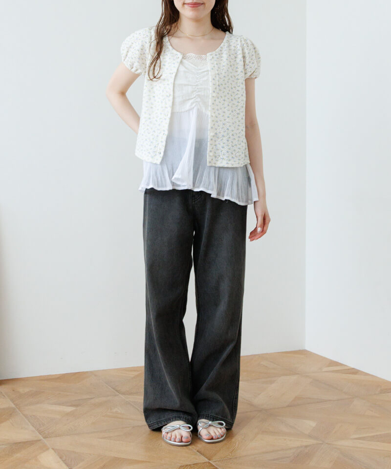 30%OFF】classic pleats bustier～ｸﾗｼｯｸﾌﾟﾘｰﾂﾋﾞｽﾁｪ | flower／フラワー