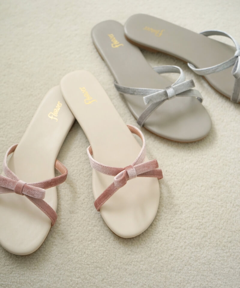 50%OFF】velour ribbon sandal～ﾍﾞﾛｱﾘﾎﾞﾝｻﾝﾀﾞﾙ | flower／フラワー公式通販