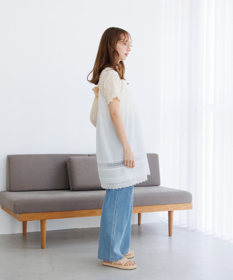 half shabby lace top4～ﾊｰﾌｼｬﾋﾞｰﾚｰｽﾄｯﾌﾟ4 | flower／フラワー公式通販