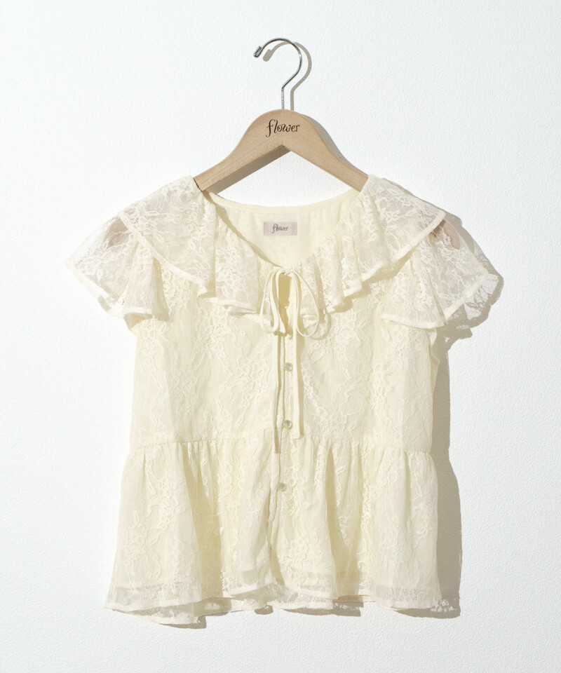 40%OFF】lace ruffled blouse～ﾚｰｽﾗｯﾌﾙﾄﾞﾌﾞﾗｳｽ | flower／フラワー公式通販