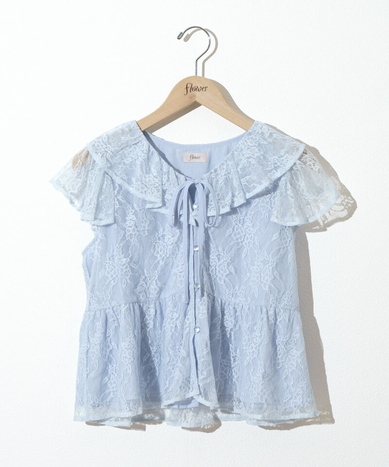 lace ruffled blouse～ﾚｰｽﾗｯﾌﾙﾄﾞﾌﾞﾗｳｽ | flower／フラワー公式通販