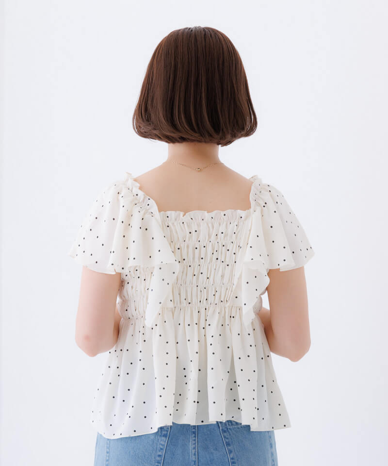 20%OFF】dot sheer papillon blouse～ﾄﾞｯﾄｼｱｰﾊﾟﾋﾟﾖﾝﾌﾞﾗｳｽ | flower