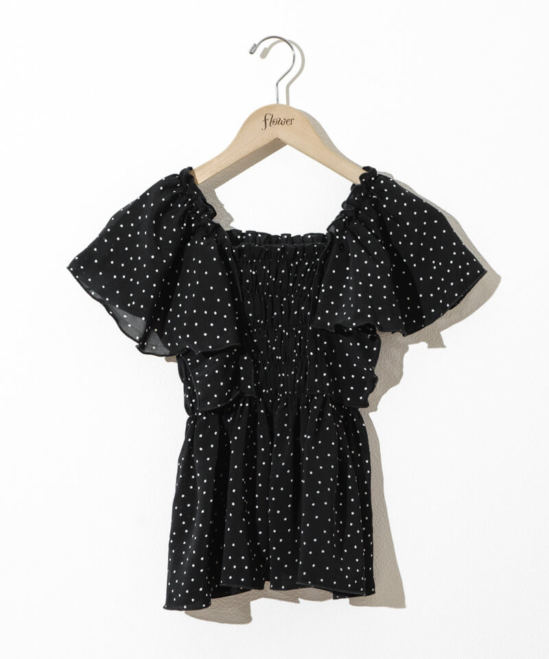 dot sheer papillon blouse～ﾄﾞｯﾄｼｱｰﾊﾟﾋﾟﾖﾝﾌﾞﾗｳｽ | flower／フラワー 