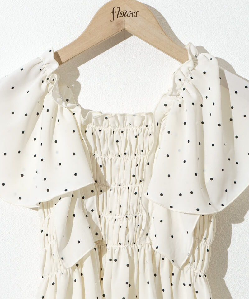 20%OFF】dot sheer papillon blouse～ﾄﾞｯﾄｼｱｰﾊﾟﾋﾟﾖﾝﾌﾞﾗｳｽ | flower