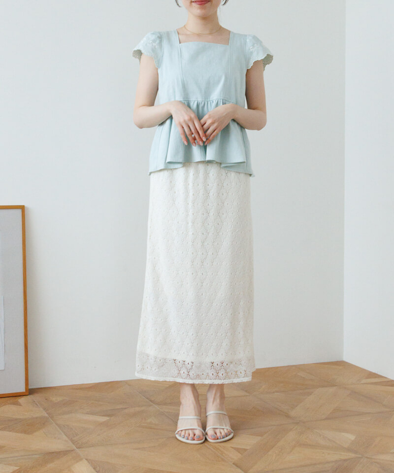 ribbon embroidery top～ﾘﾎﾞﾝｴﾝﾌﾞﾛｲﾀﾞﾘｰﾄｯﾌﾟ | flower／フラワー公式通販