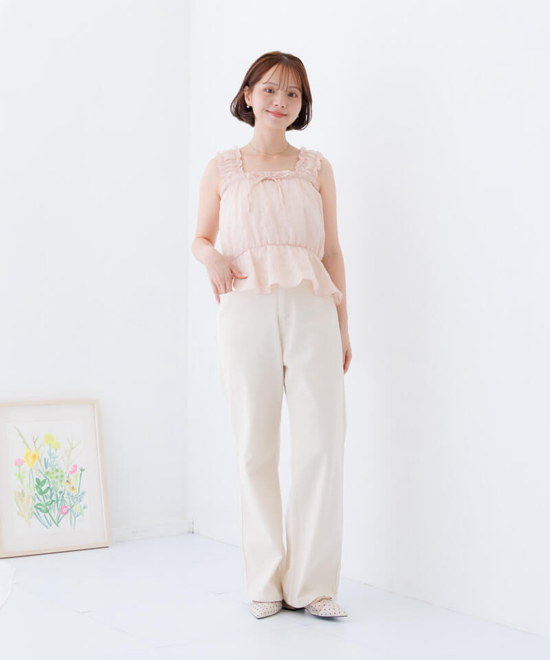 20%OFF】shirring frill bustier～ｼｬｰﾘﾝｸﾞﾌﾘﾙﾋﾞｽﾁｪ | flower／フラワー