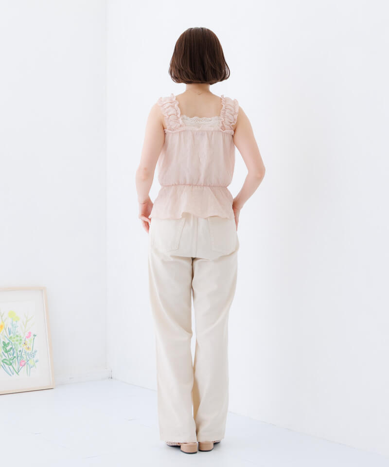 20%OFF】shirring frill bustier～ｼｬｰﾘﾝｸﾞﾌﾘﾙﾋﾞｽﾁｪ | flower／フラワー