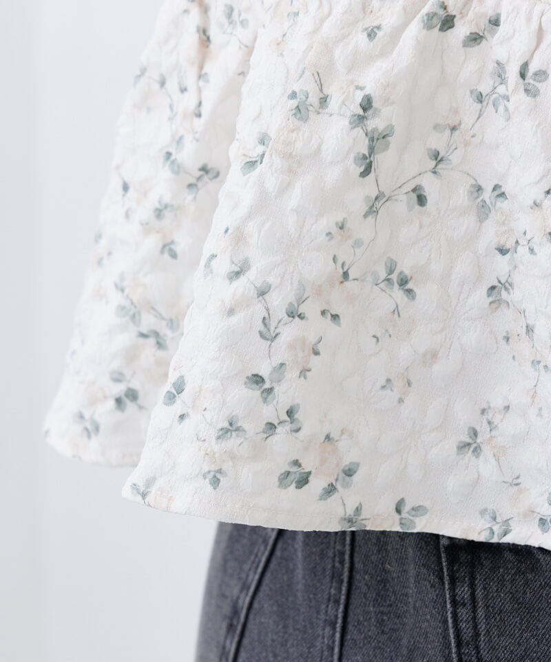 20%OFF】blossom jacquard top～ﾌﾞﾛｯｻﾑｼﾞｬｶﾞｰﾄﾞﾄｯﾌﾟ | flower