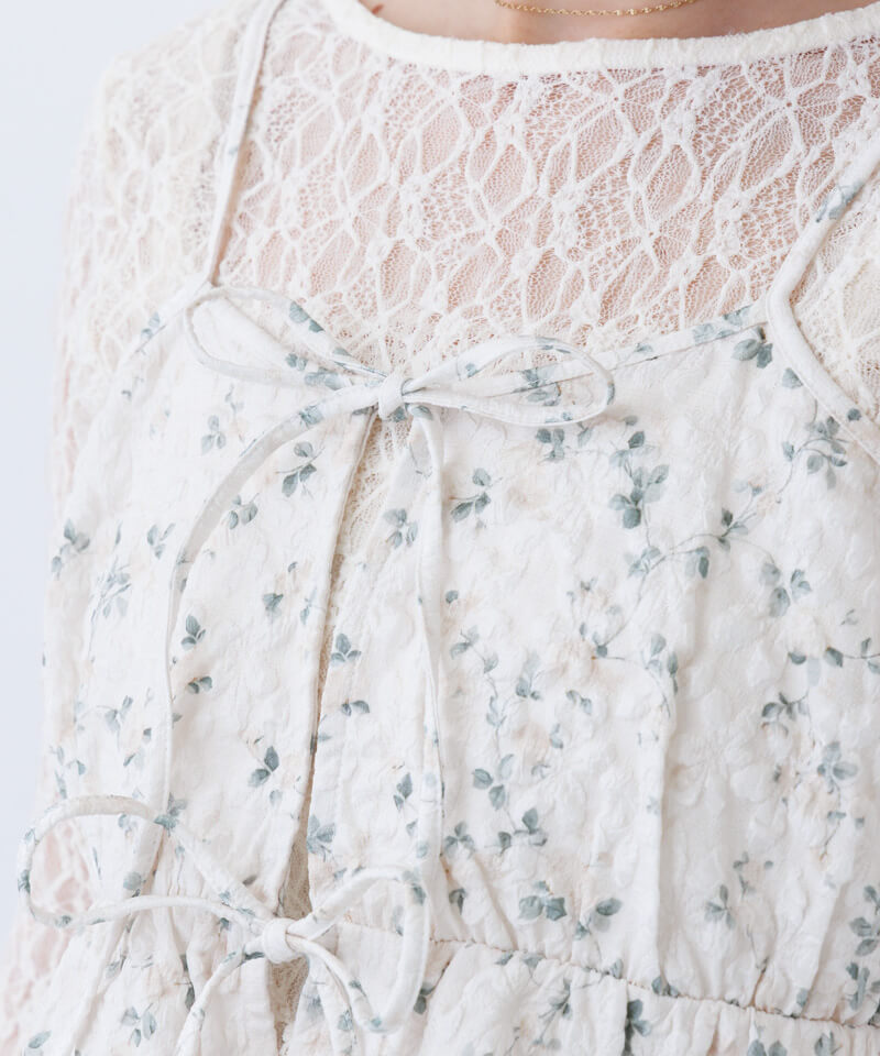 20%OFF】blossom jacquard top～ﾌﾞﾛｯｻﾑｼﾞｬｶﾞｰﾄﾞﾄｯﾌﾟ | flower