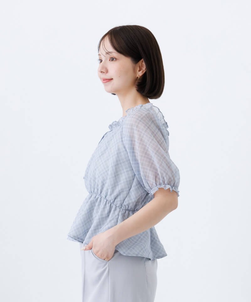 dusk check blouse～ﾀﾞｽｸﾁｪｯｸﾌﾞﾗｳｽ | flower／フラワー公式通販