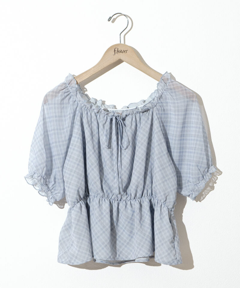 dusk check blouse～ﾀﾞｽｸﾁｪｯｸﾌﾞﾗｳｽ | flower／フラワー公式通販