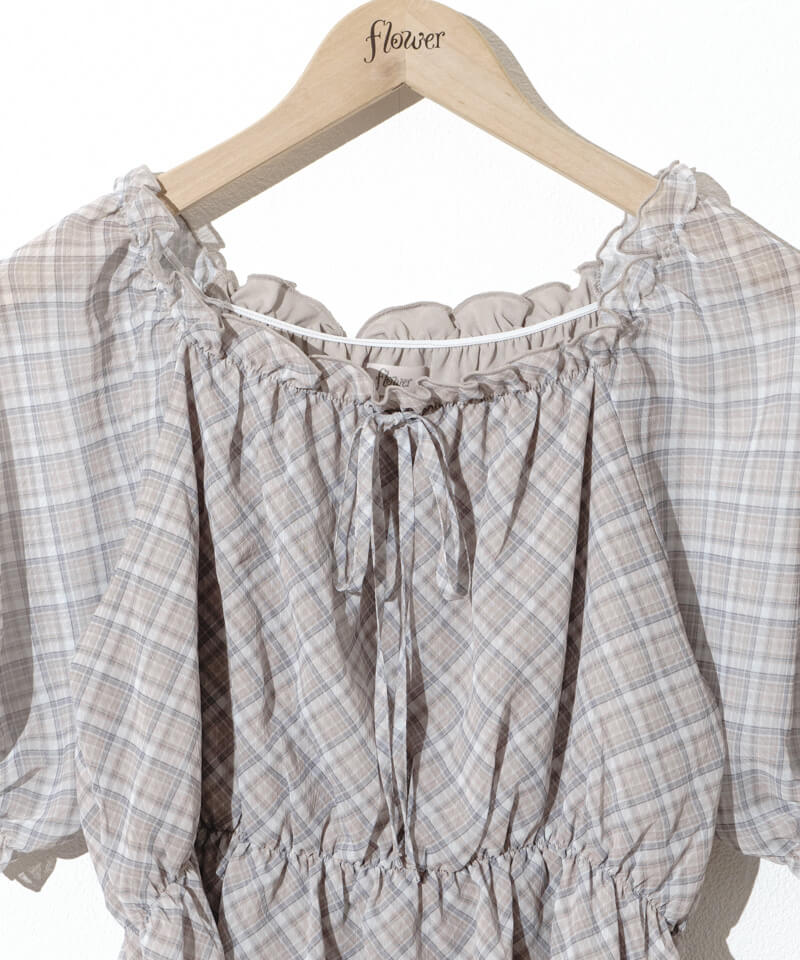 dusk check blouse～ﾀﾞｽｸﾁｪｯｸﾌﾞﾗｳｽ | flower／フラワー公式通販