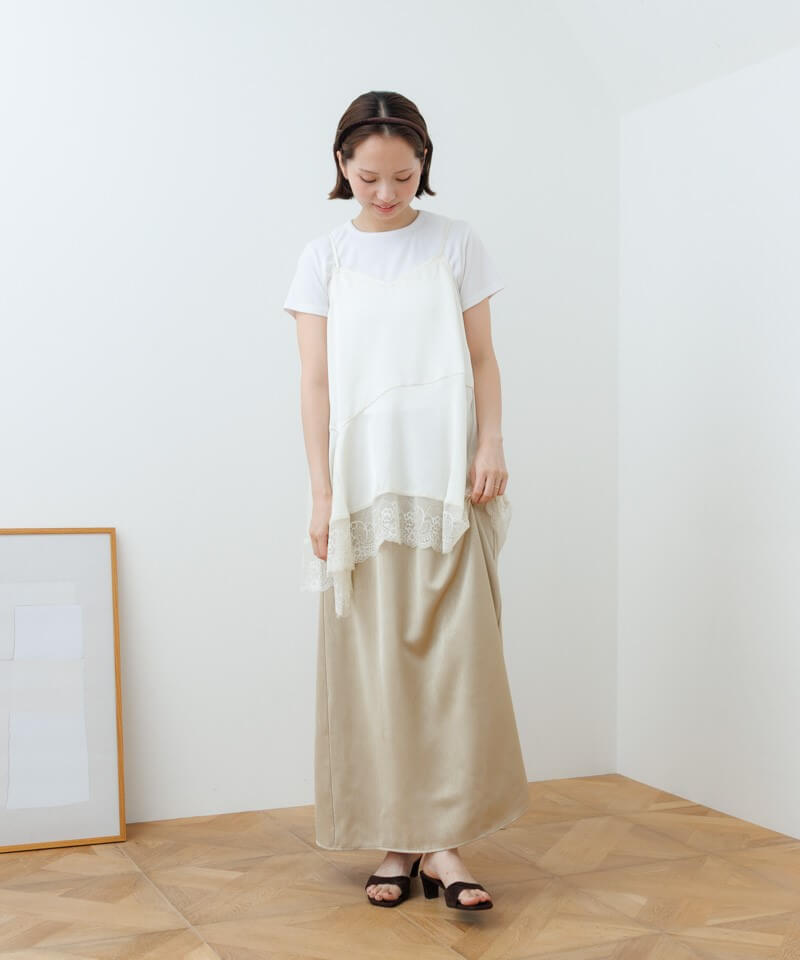 satin flare skirt～ｻﾃﾝﾌﾚｱｽｶｰﾄ | flower／フラワー公式通販