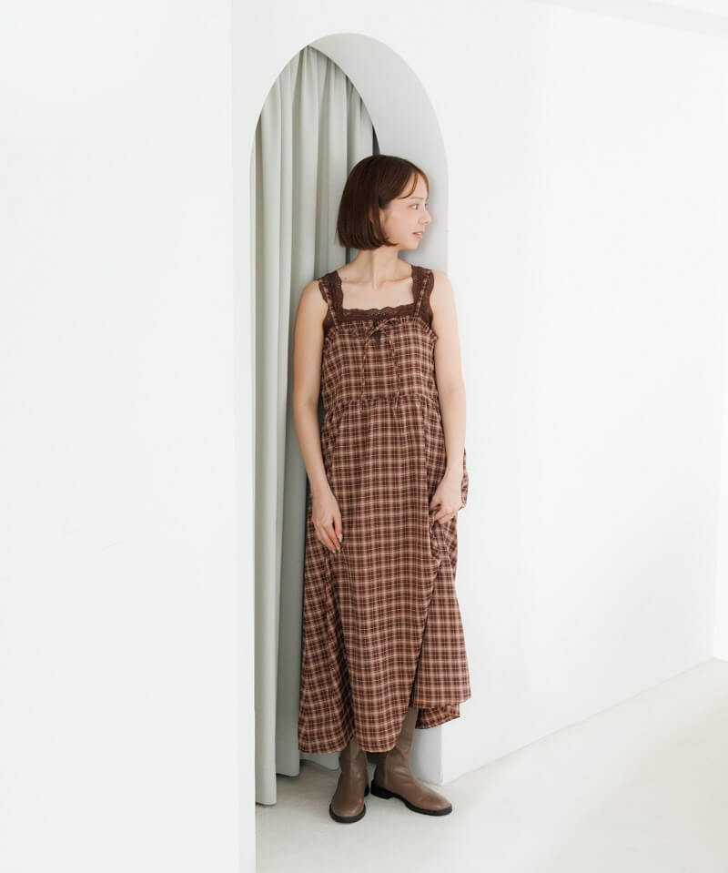 ribbon check onepiece～ﾘﾎﾞﾝﾁｪｯｸﾜﾝﾋﾟｰｽ | flower／フラワー公式通販
