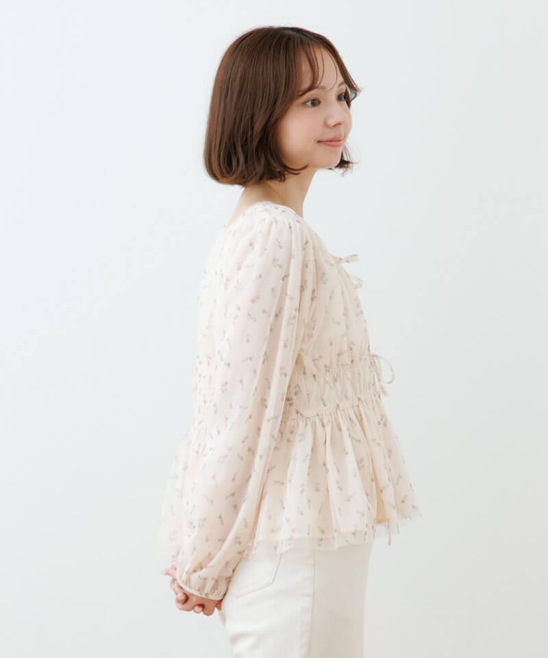 bloom tulle blouse ブルームチュールブラウス 着用イメージ1