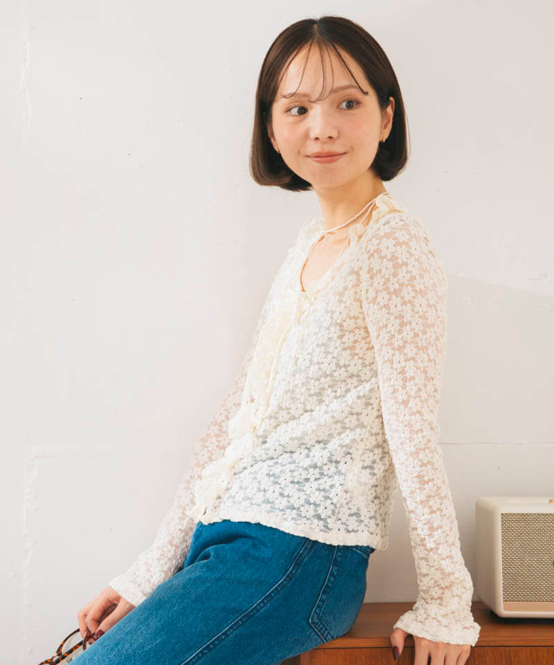 frill lace cardigan～ﾌﾘﾙﾚｰｽｶｰﾃﾞｨｶﾞﾝ | flower／フラワー公式通販