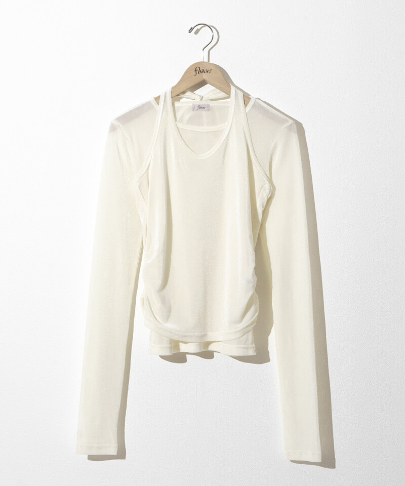 sheer velour tops レイヤードデザイン