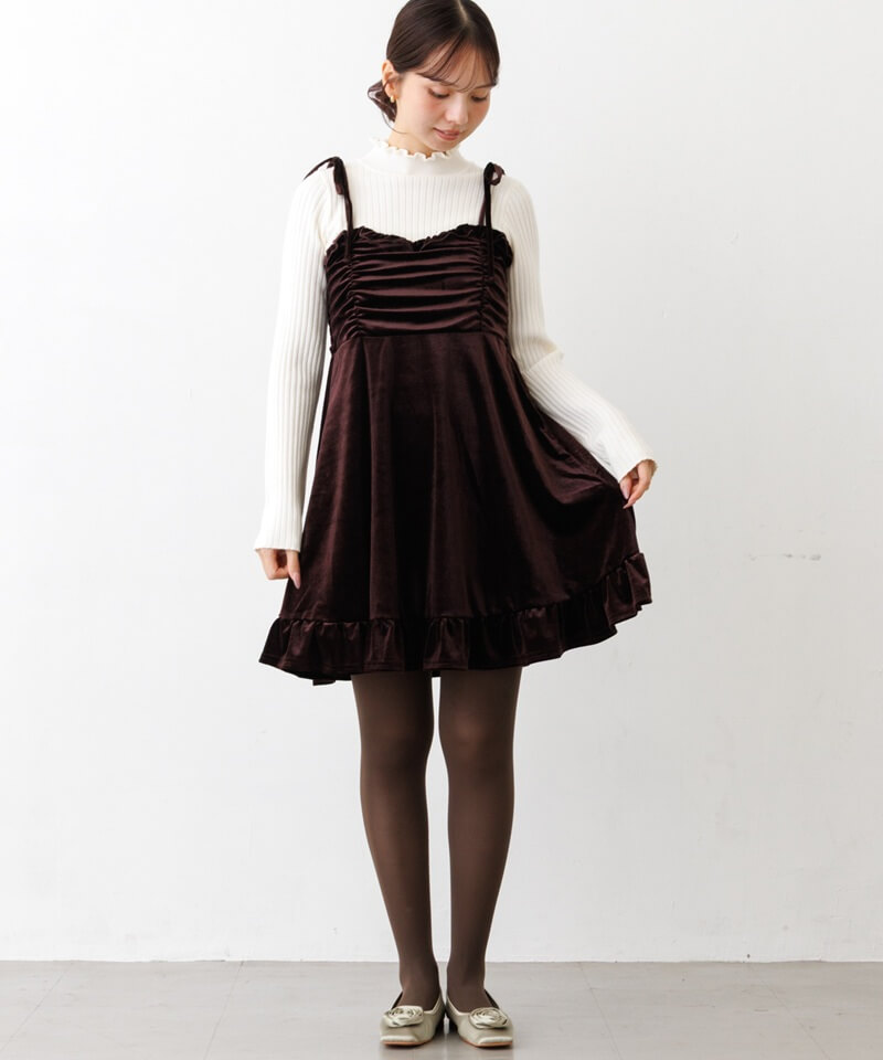 velour mini onepiece～ﾍﾞﾛｱﾐﾆﾜﾝﾋﾟｰｽ | flower／フラワー公式通販