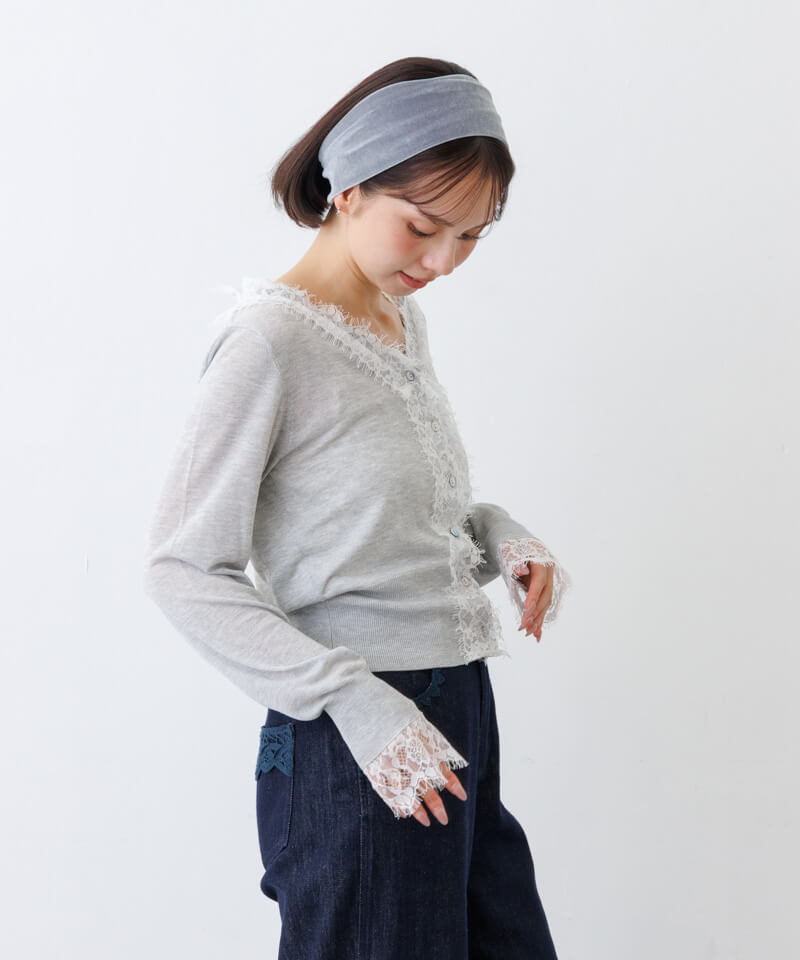 lace trim cardigan～ﾚｰｽﾄﾘﾑｶｰﾃﾞｨｶﾞﾝ | flower／フラワー公式通販