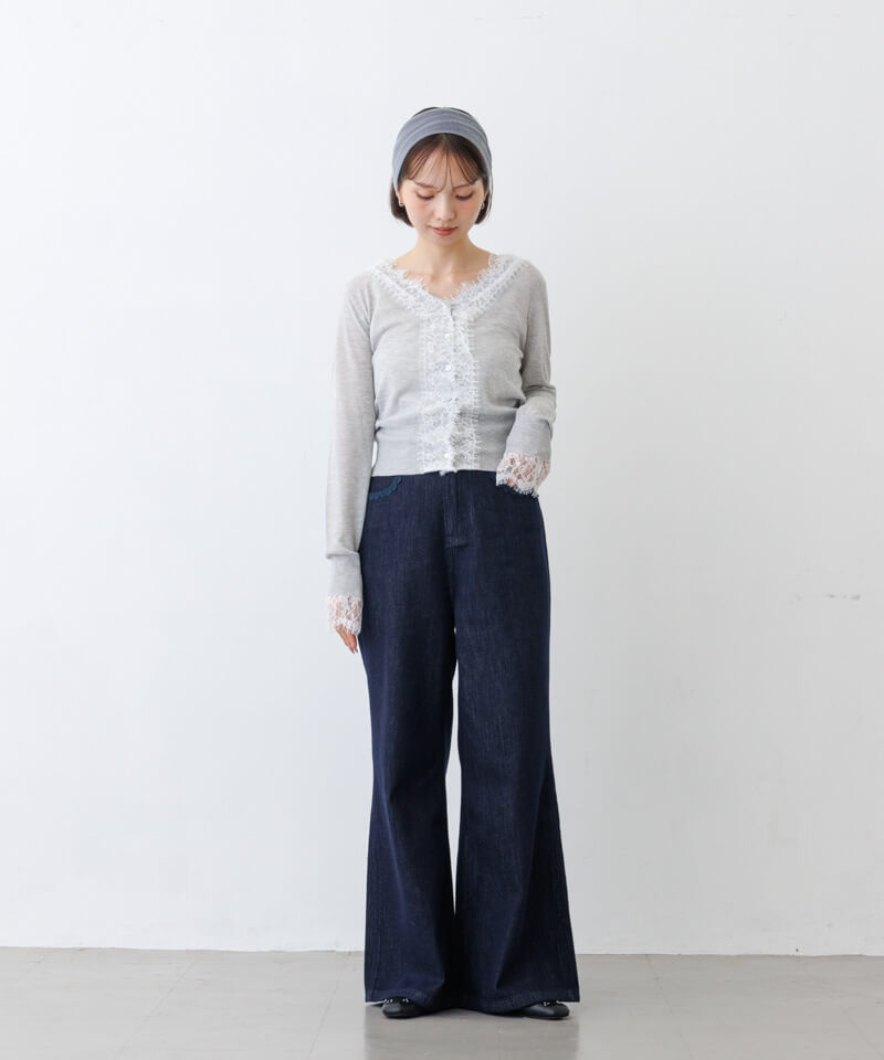 lace trim cardigan～ﾚｰｽﾄﾘﾑｶｰﾃﾞｨｶﾞﾝ | flower／フラワー公式通販