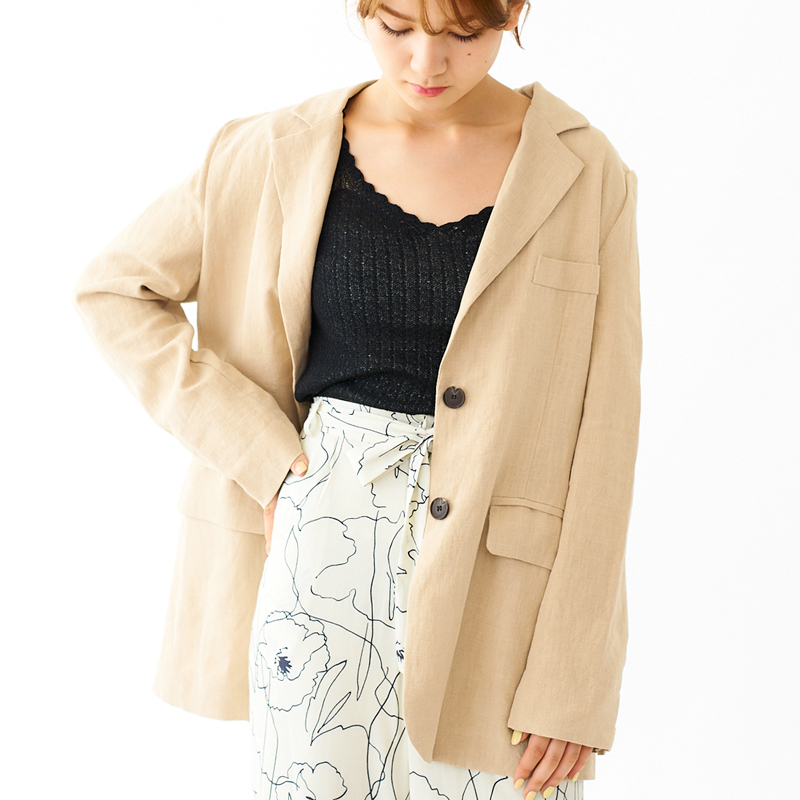 10 Off Relax Linen Jacket ﾘﾗｯｸｽﾘﾈﾝｼﾞｬｹｯﾄ Flower Webshop フラワーウェブショップ