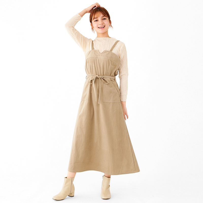 Outlet Corduroy Apron Onepiece ｺｰﾃﾞｭﾛｲｴﾌﾟﾛﾝﾜﾝﾋﾟｰｽ Flower Webshop フラワー ウェブショップ