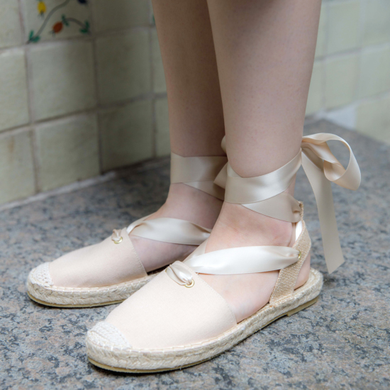 ribbon jute espadrilles ～ﾘﾎﾞﾝｼﾞｭｰﾄｴｽﾊﾟﾄﾞﾘｰﾕ | flower／フラワー